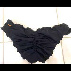 Black scalloped bikini bottom